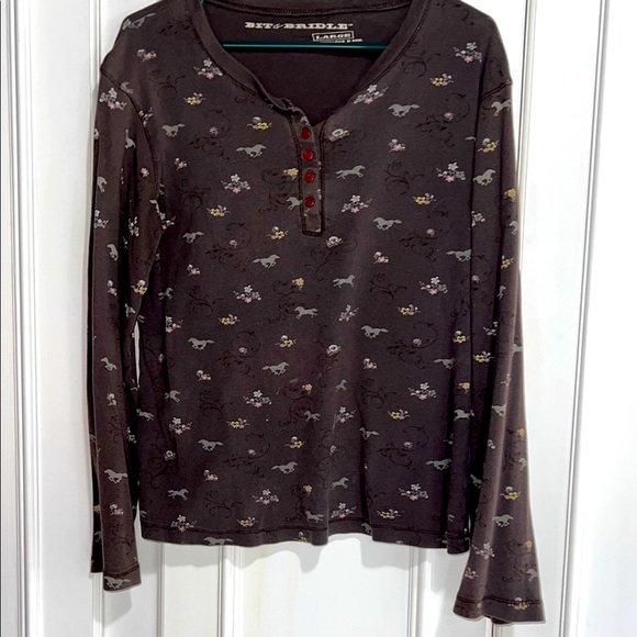 Bit & Bridal horse long sleeve t shirt - Picture 1 of 1